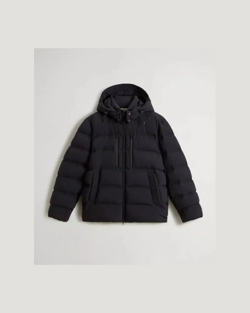 Woolrich Matt Stretch Pufferjacke Black