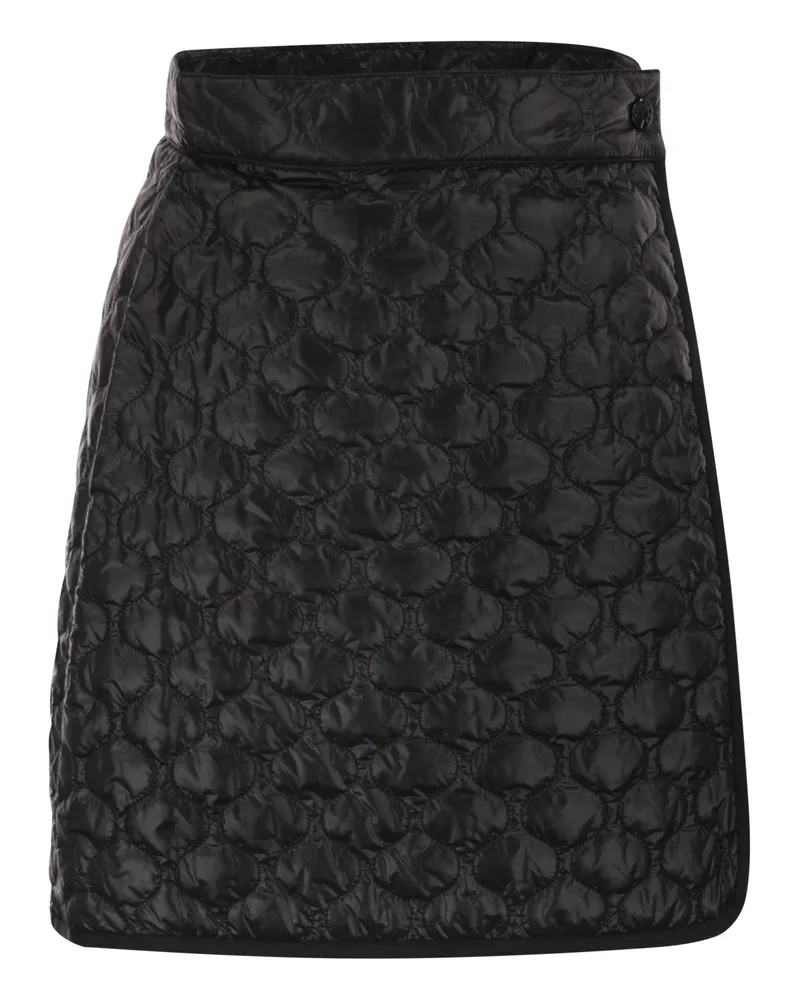 Moncler gepolsterte Minirock mit quadratischer Quilt Black