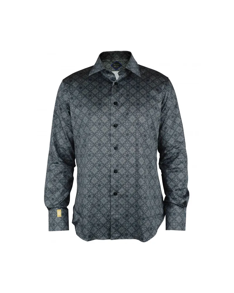 Billionaire Milliardär LS Milano Blumengeometrisches Hemd Grey