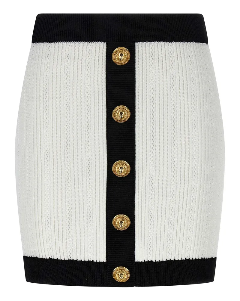 Balmain Zwei -Ton -Minirock White