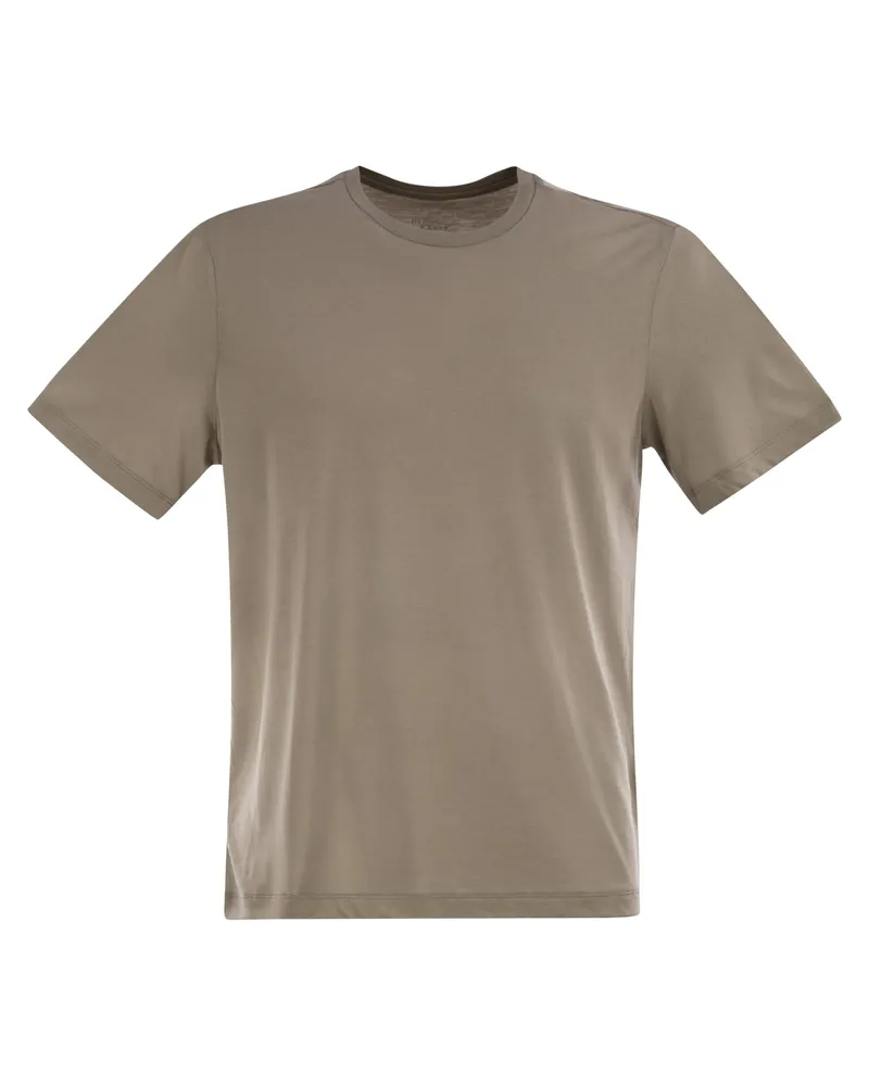 Majestic Lyocell Crew Neck T -Shirt Hazelnut