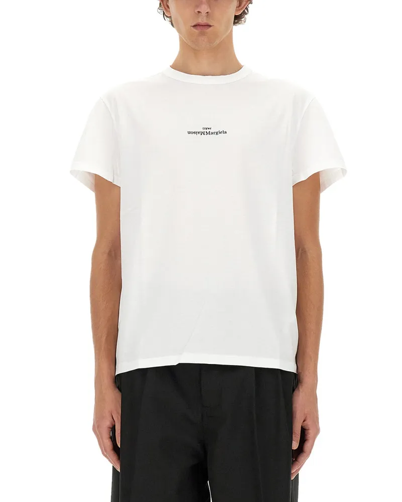 Maison Margiela verzerrte Logo T -Shirt White