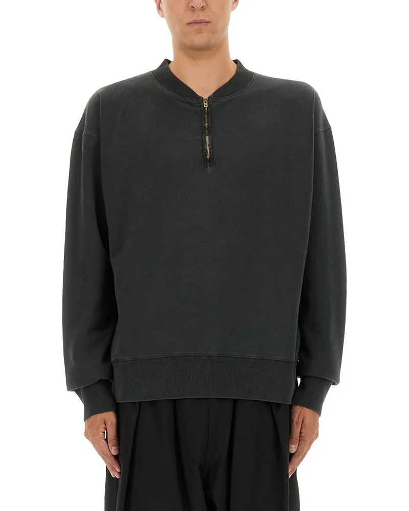 Maison Margiela drei Viertel Reißverschluss -Sweatshirt Charcoal
