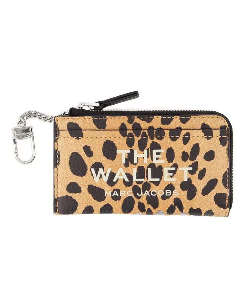 Marc Jacobs Die obere Reißverschluss -Brieftasche  Leder Leopard Schwarz