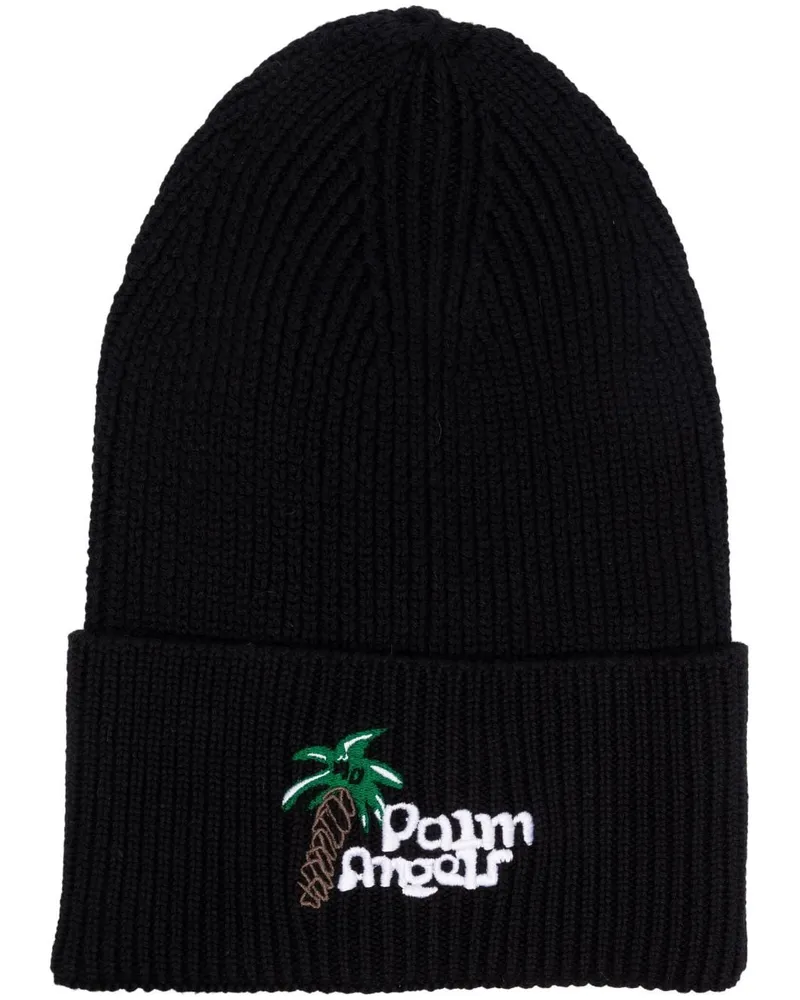 Palm Angels Logo Beanie Schwarz
