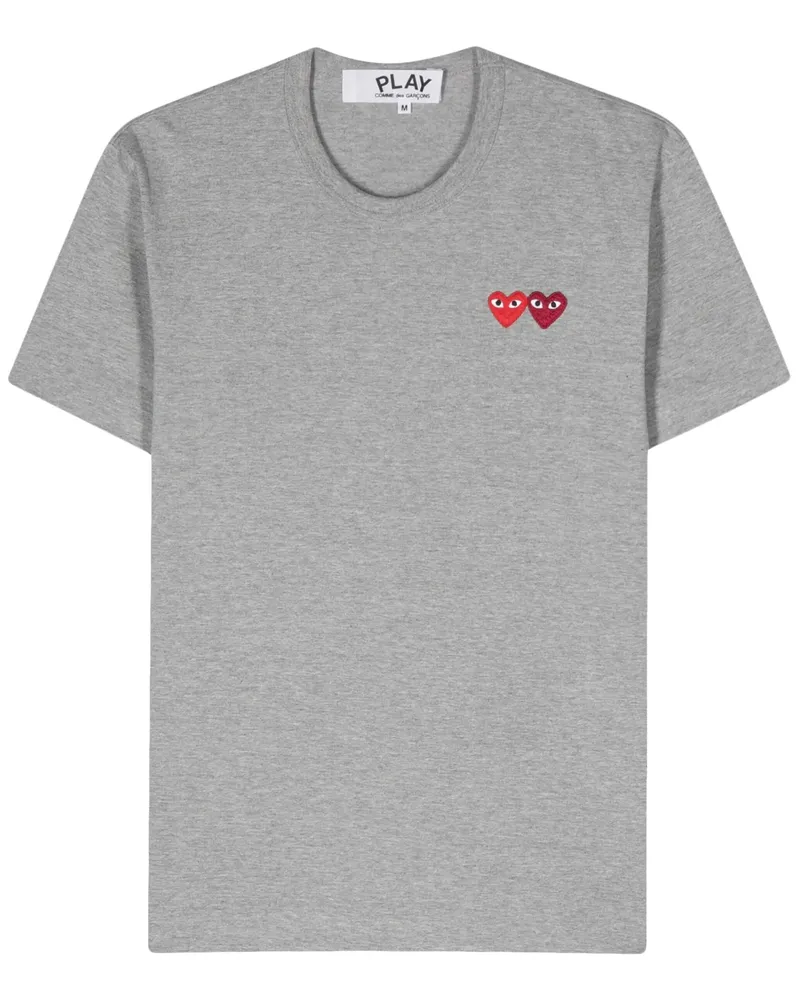 Comme des Garçons Comme des Garçons spielen T -Shirt -Doppel -Burgendy -Emblem -Strick 
