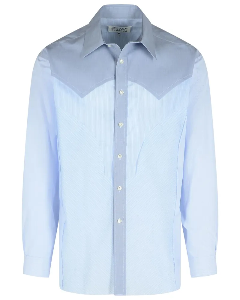 Maison Margiela hellblaues Baumwollhemd Light