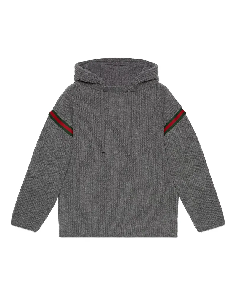 Gucci Wolle Reißverschluss Sweatshirt Gray