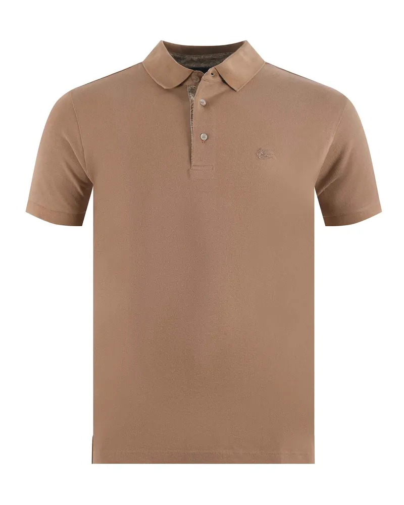 Etro Cotton Pique Polo -Hemd Camel