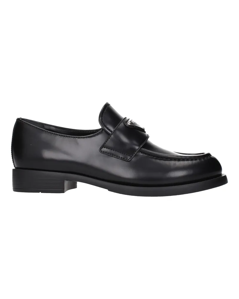 Prada Damens Schwarze Leder-Loafer -