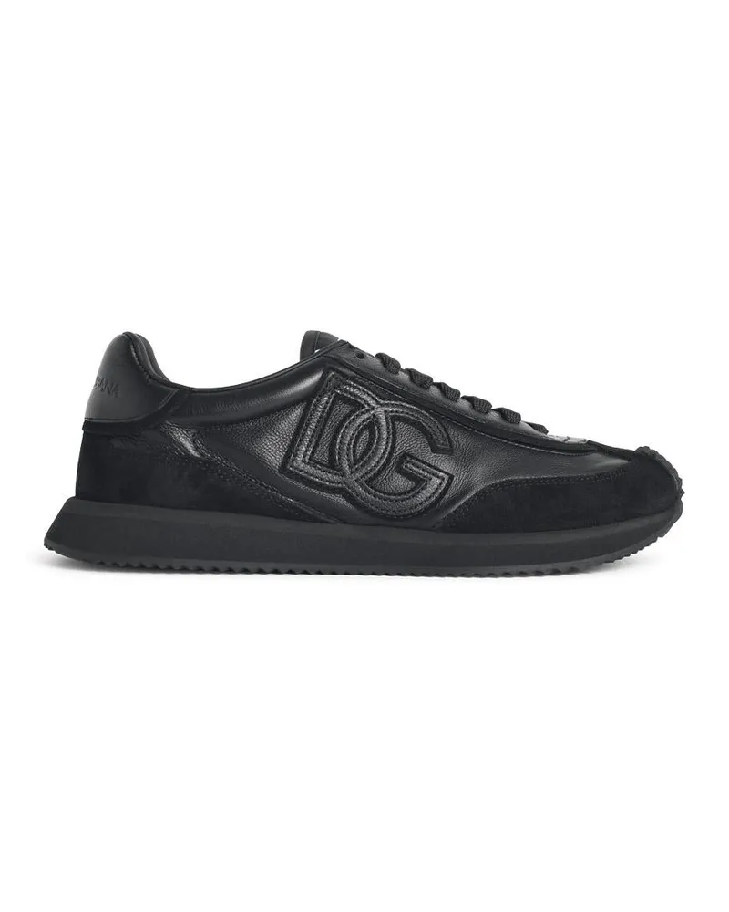 Dolce & Gabbana Schwarze Lear-Sneaker „Cushion“ von Black