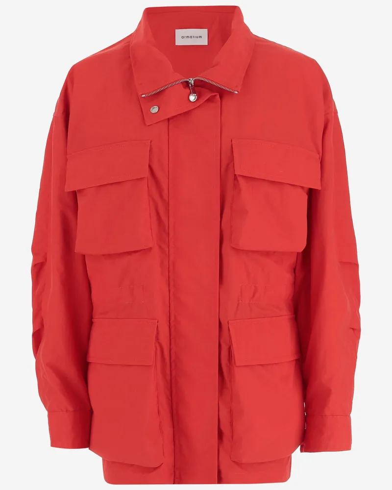 ARMARIUM Multi -Taschen -Nylonjacke Red