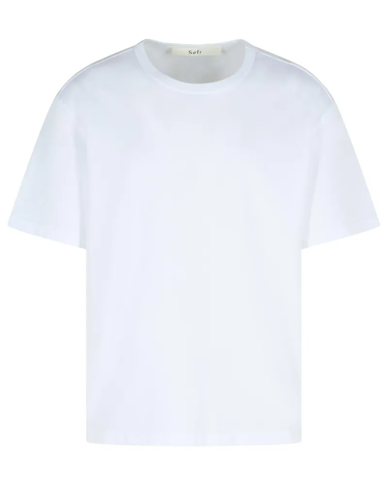 Séfr Mauro' weißes Baumwoll -T -Shirt White