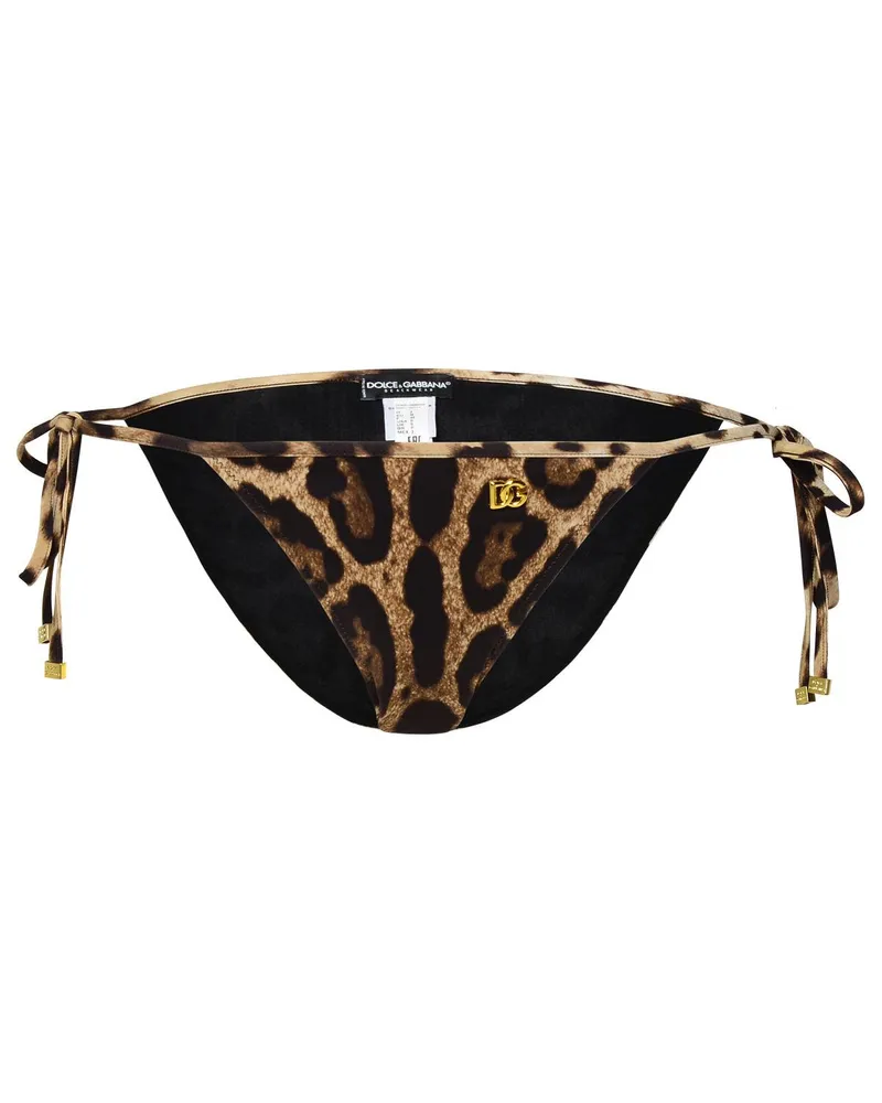 Dolce & Gabbana Brown Polyamid Blend Bikini Bottoms Braun