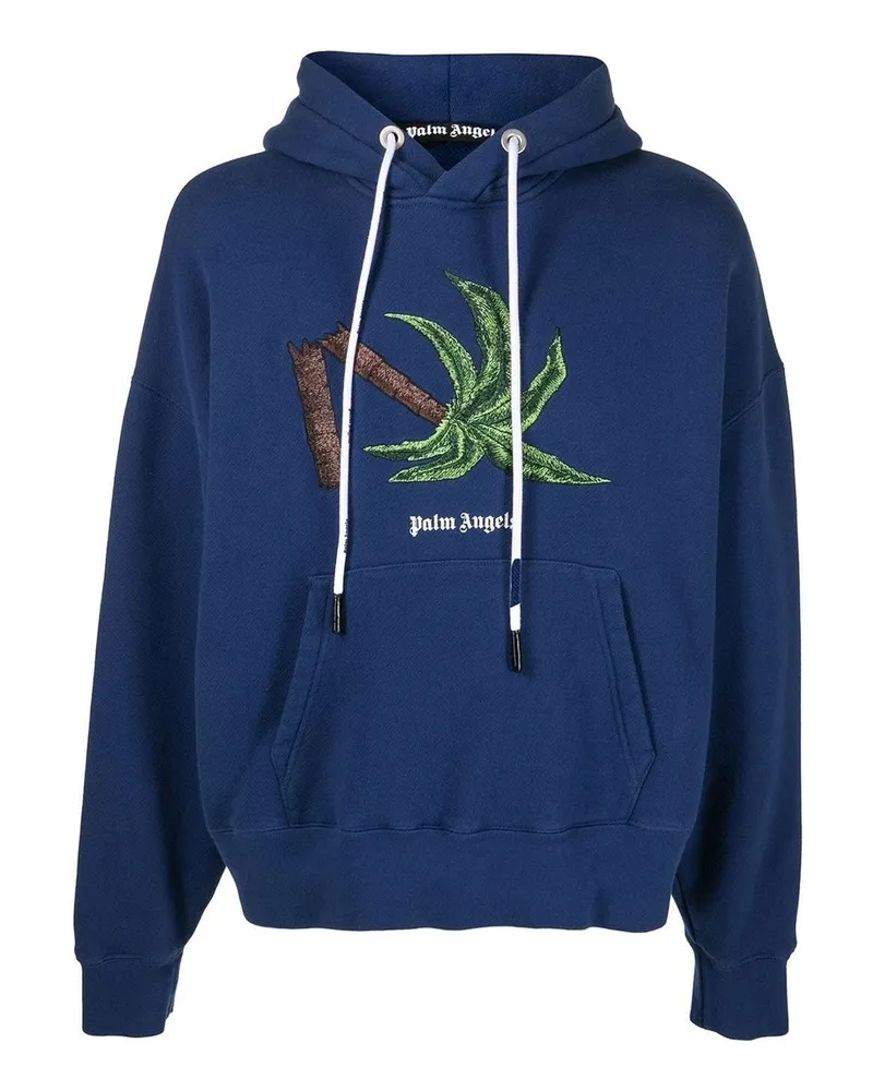 Palm Angels Palmwinkel Hoodie Sweatshirt Blau