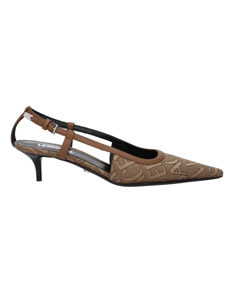 Versace Damens Sandalen Stoff Beige/Braun -