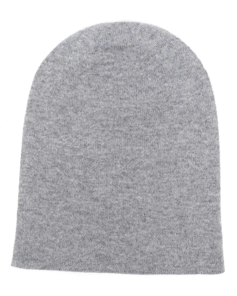 Saint Laurent Woll Mütze Grey
