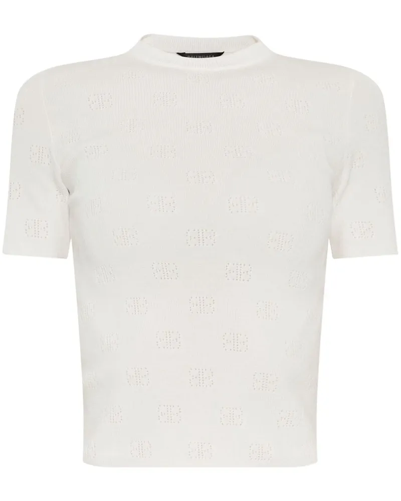Balenciaga Open Strick Wolltop White