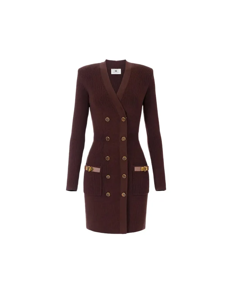 Elisabetta Franchi Mini Strickkleid Caffe