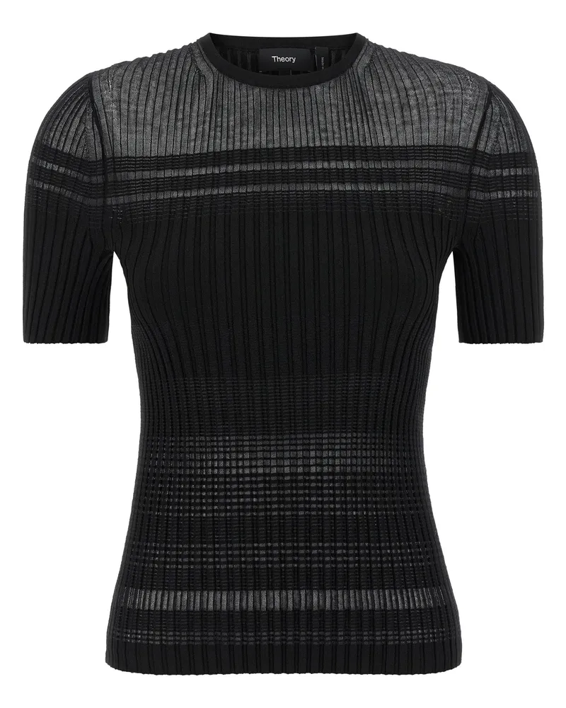 Theory Theorie gerippte T -Shirt Black