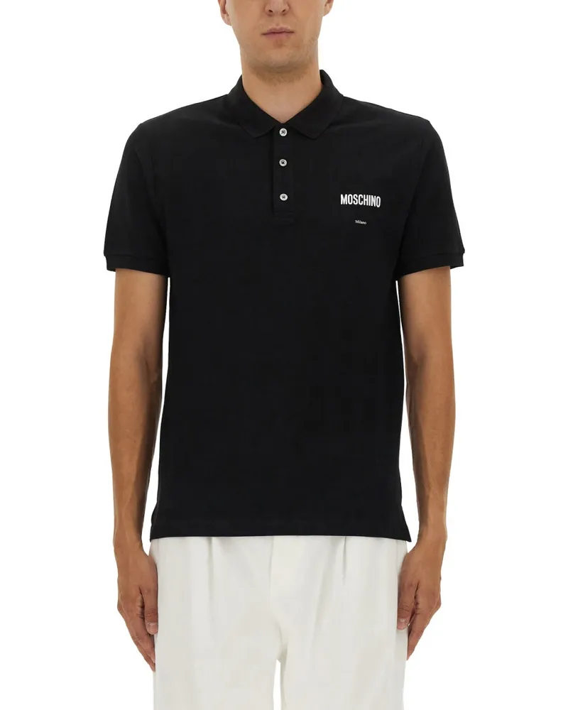 Moschino Baumwollpike Polo Black