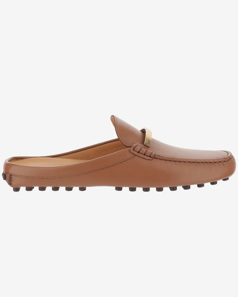 TOD'S Tod 's Leder Gommino Sabot Beige