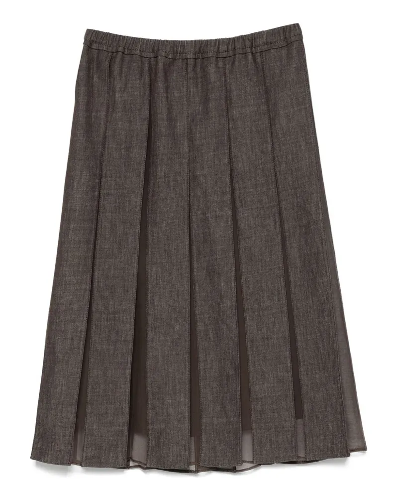 Brunello Cucinelli Denim Midi Rock Brown