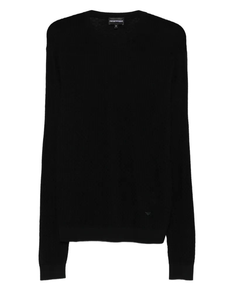 Emporio Armani Woll Crewneck -Jumper Black