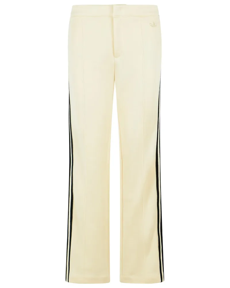 adidas Hose aus elfenbeinfarbenem Baumwollgemisch Ivory