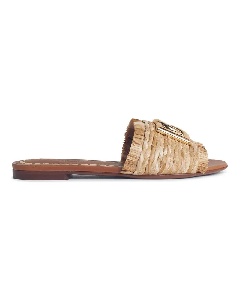 Dolce & Gabbana Beige Raffia Braid Slipper Beige