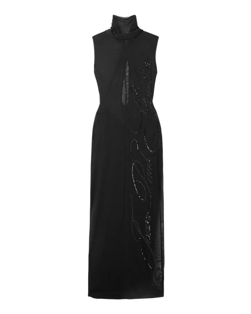 Jean Paul Gaultier Tulle Maxi Kleid mit Neigungen, Pailletten und Verzierungen 00