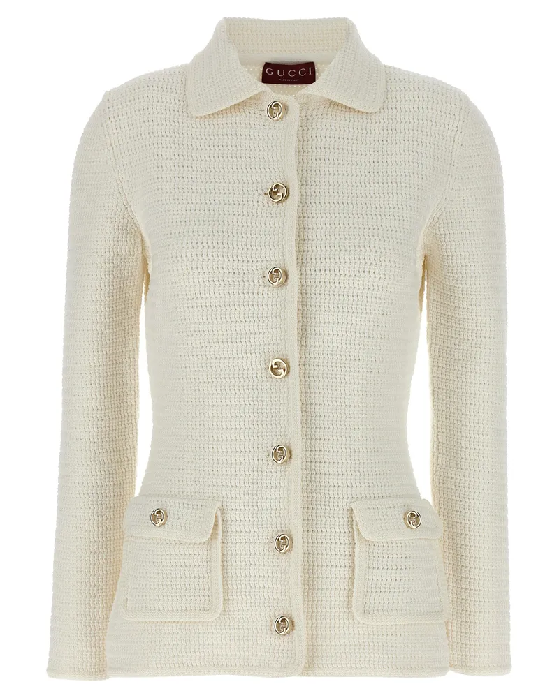 Gucci Baumwoll-Cardigan White