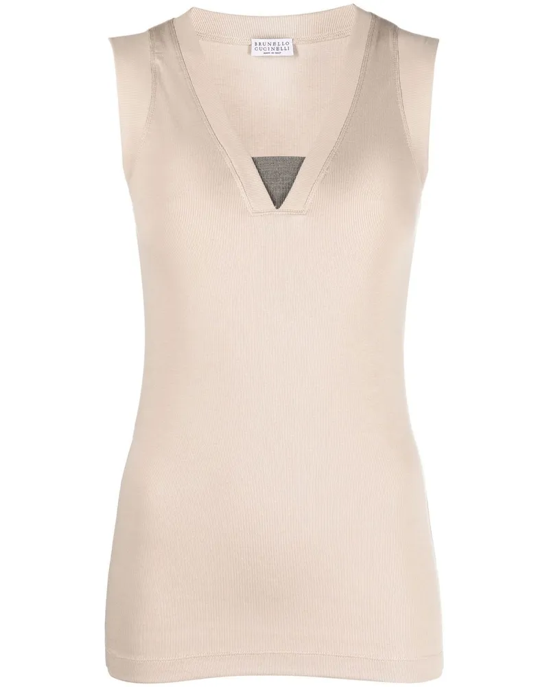 Brunello Cucinelli Baumwoll-Tanktop Beige