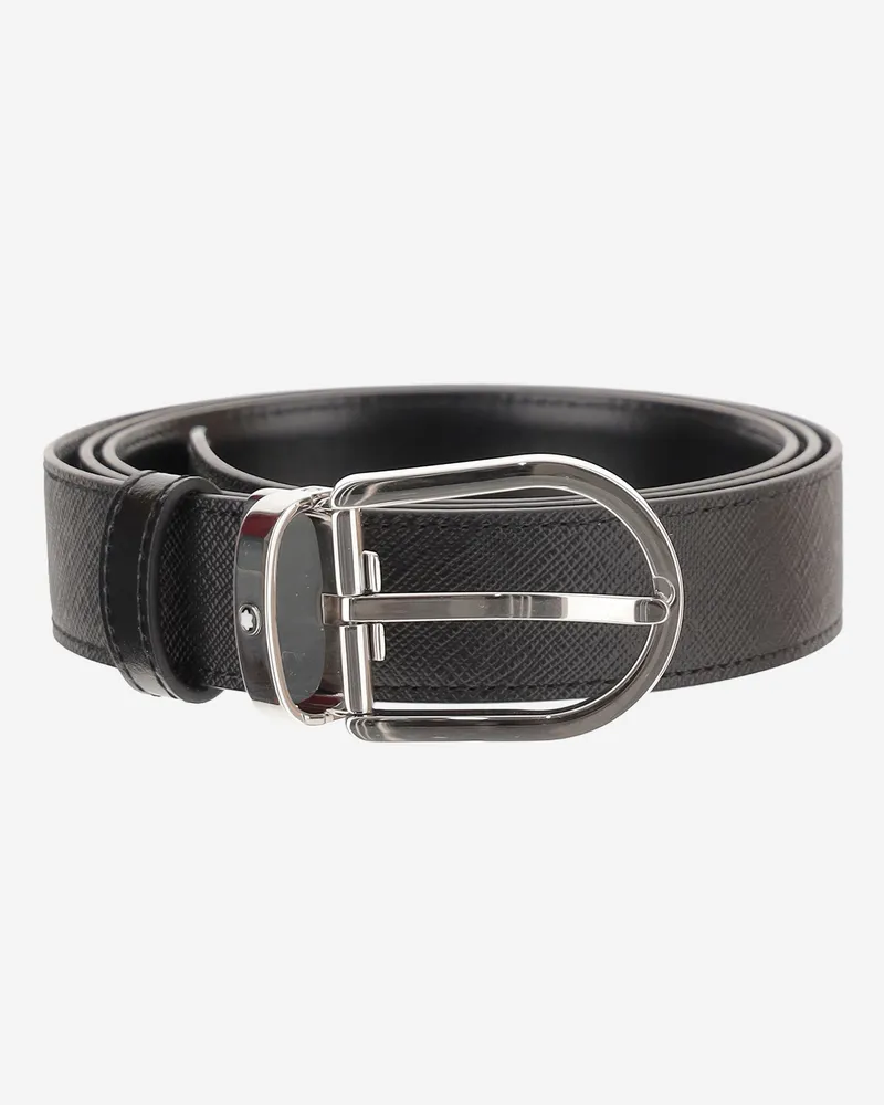 Montblanc Wende-Ledergürtel Black