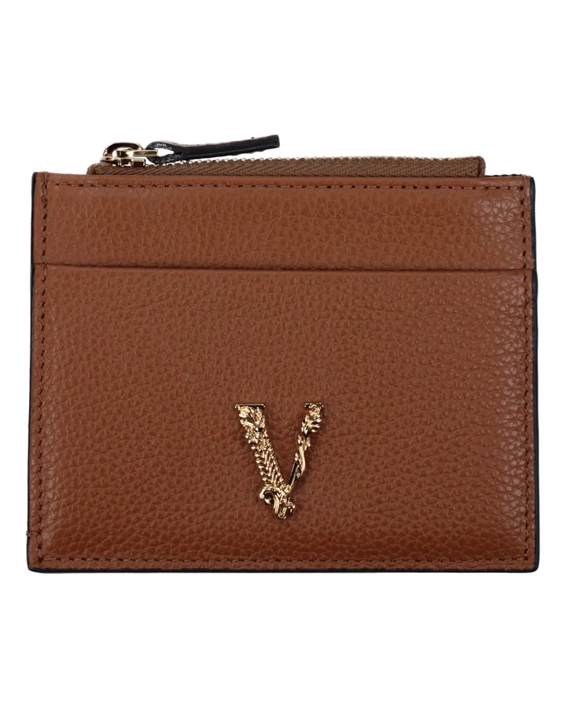Versace Damens Braune Lederbrieftasche -