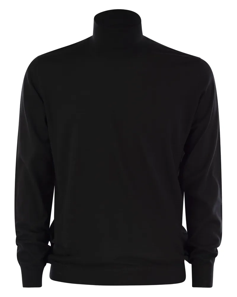 Fedeli Rollkragenpullover in Virgin Wolle Black