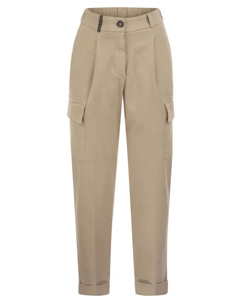 Peserico Cargo Karottenhose in Baumwollgabardine Light