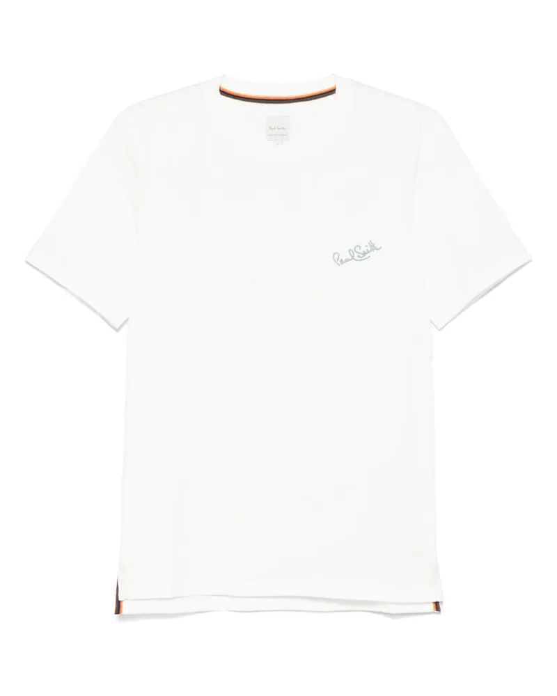 Paul Smith Logo Baumwoll -T -Shirt White