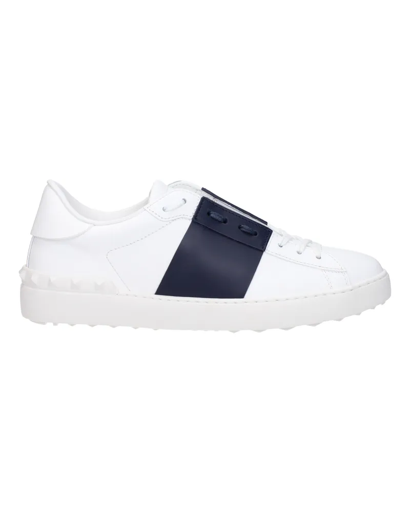 Valentino Garavani Herrens Sneakers aus weißem/marineblauem Leder -