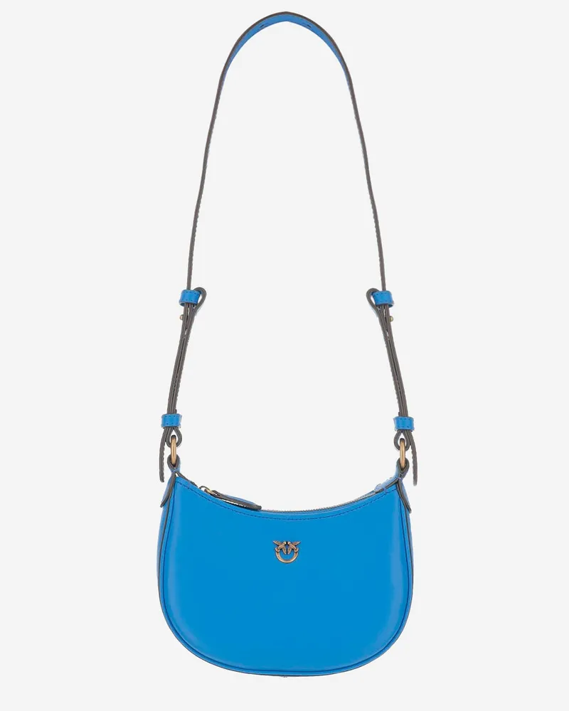 Pinko Baby Half Moon Leder Umhängetasche Clear