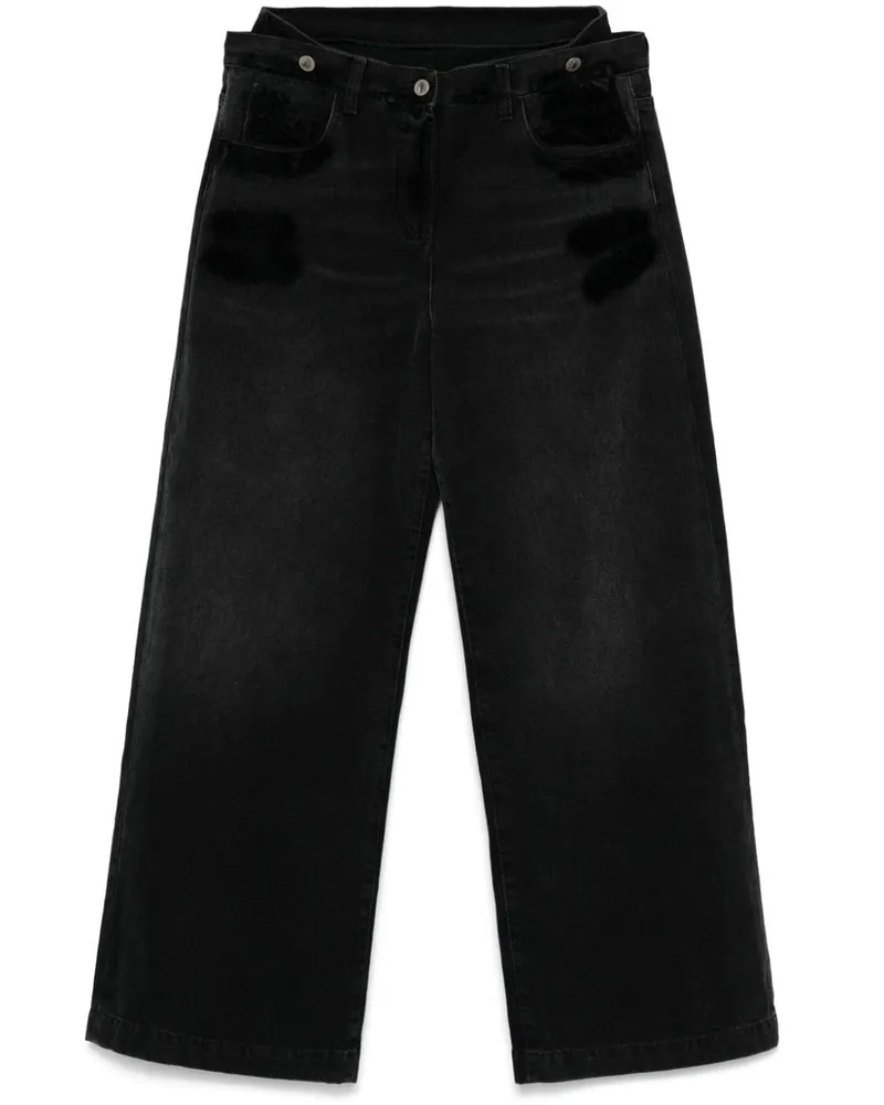 ATTICO Die Denim -Jeans in Attico Wide Leg Black