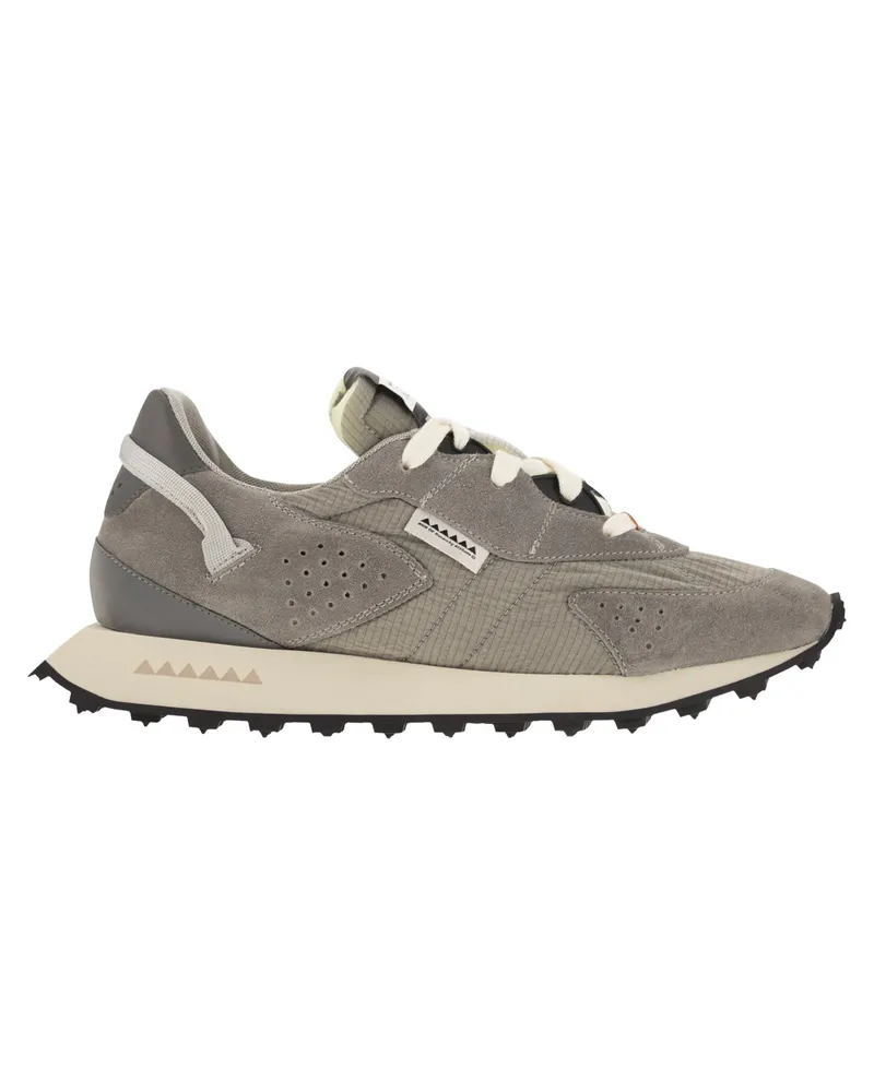 RUN OF Sauerstofflauf M Turnschuhe Wildleder, Leinwand und Leder Grey