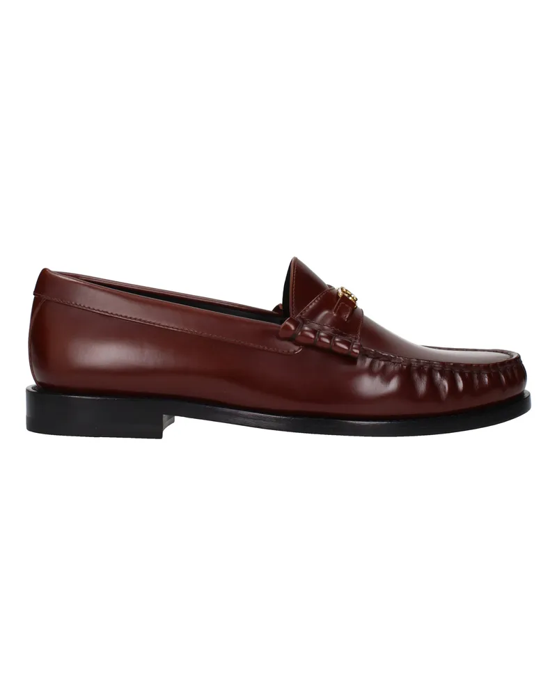 Celine Céline Triomphe Herrens Loafer aus rotem/burgunderfarbenem Leder -