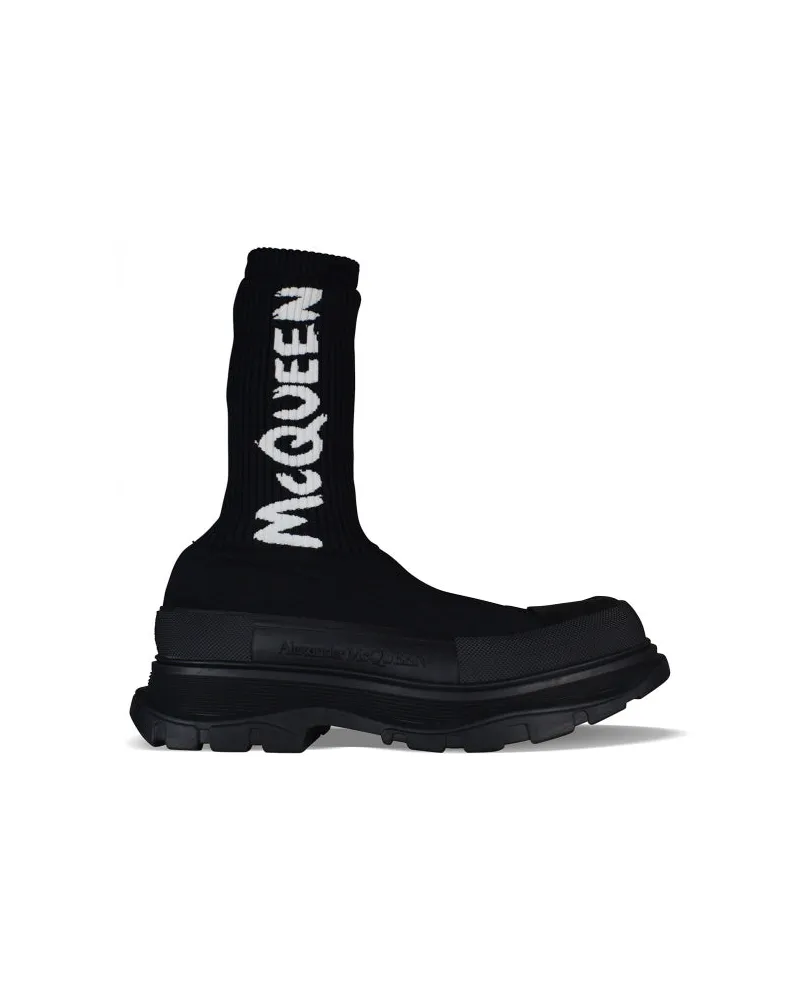 Alexander McQueen Alexander MC Queen treten Slick -Stiefel Black