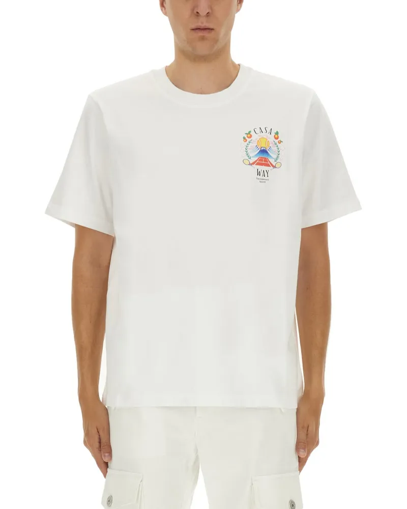 Casablanca Paris T -Shirt mit Druck White