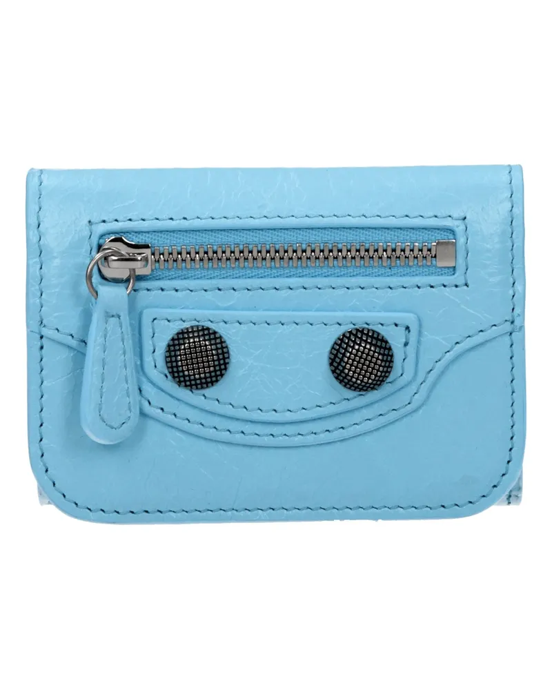 Balenciaga Le Cagole Damens Geldbörse Blaues Leder/Meer -