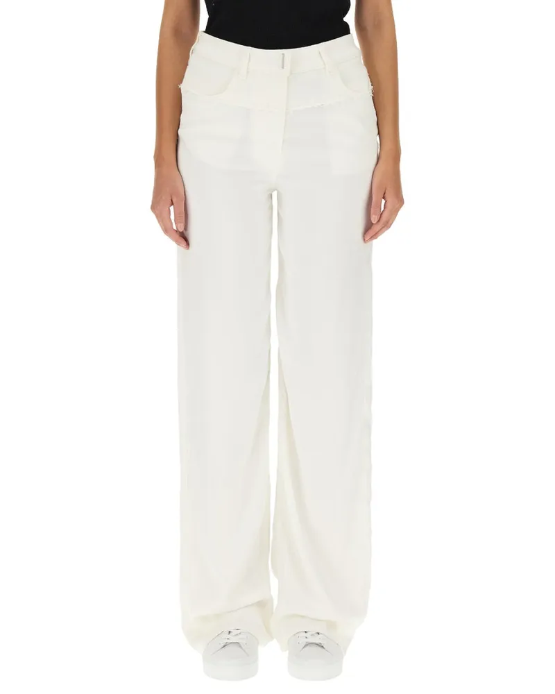 Givenchy übergroße Denim -Jeans White