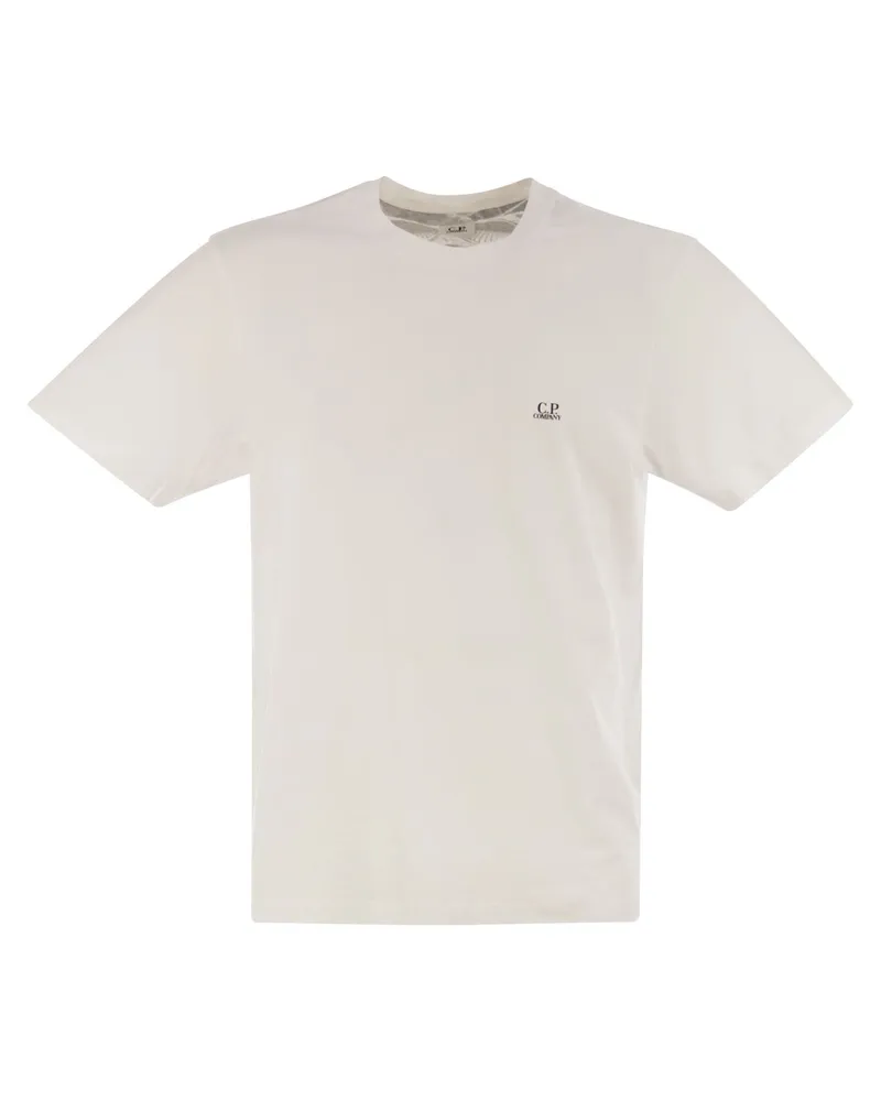 C.P. Company Cotton T -Shirt mit Druck auf der Rückseite White