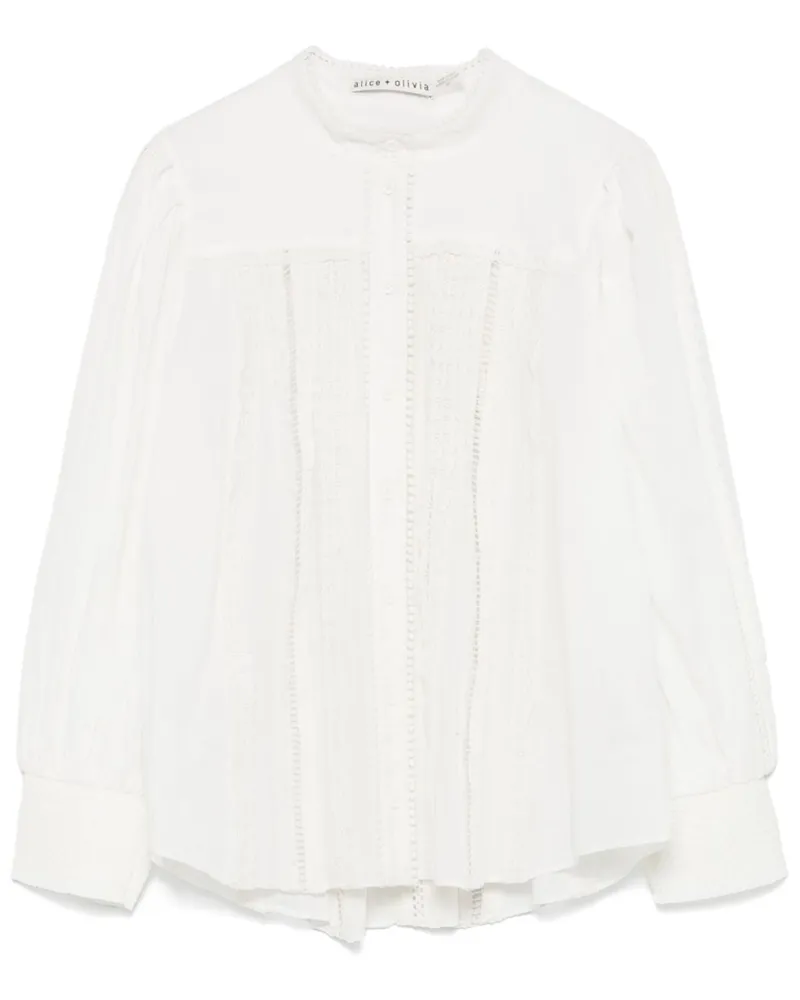 Alice + Olivia Cora Baumwollbluse White