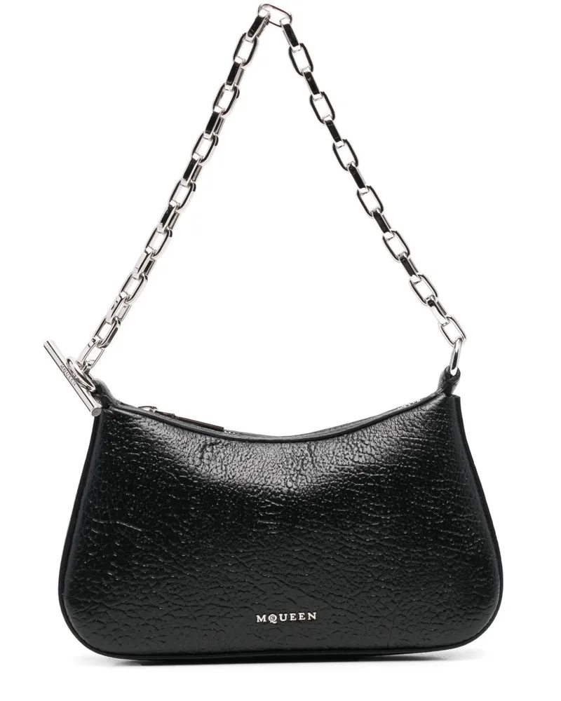 Alexander McQueen T Bar Leder Mini -Tasche Black